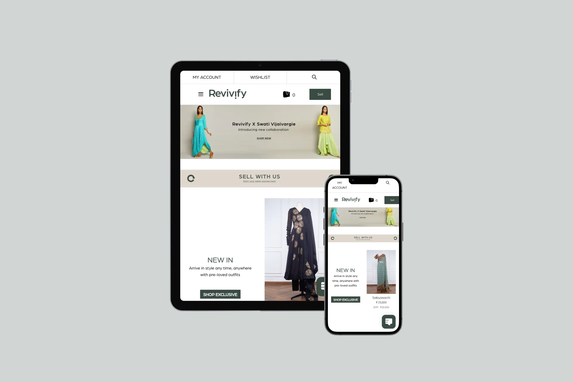 Revivify Webpage optimised for Tablet and Mobile View